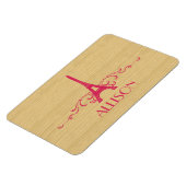 ピンクのフランスの花形プレミアムマグネット マグネット (左側)