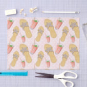 ピンクのフリップフロップトロピカル ブリング 薄葉紙 (クラフト)