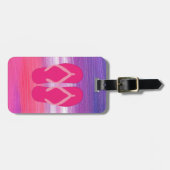 ピンクのフリップフロップ ラゲッジタグ (正面横)