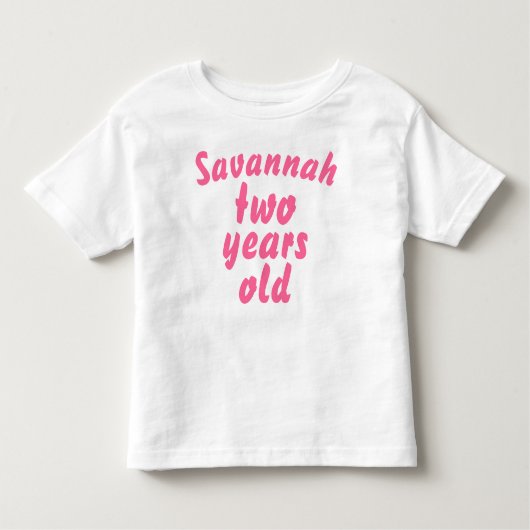ピンクのフリルが可愛い女の子の2歳の誕生日フリルTシャツ トドラーTシャツ (正面)