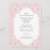 ピンクのフリル宗教招待状 招待状 (正面/裏面)