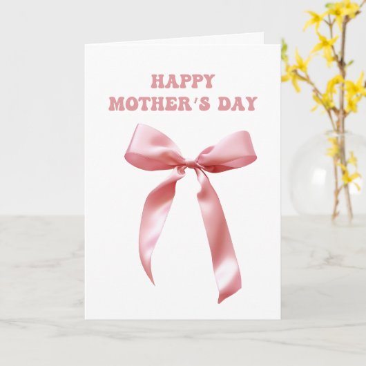 ピンクのフリル飾り お母さんの日 カード (黄色い花)