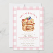 ピンクのフルーツパンケーキ ブライダルシャワーブランunch 招待状 (正面)