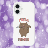ピンクのフルートマニア猫 iPhone 16ケース