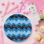 ピンクのフルート模様 ペーパープレート (パーティー)