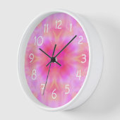 ピンクのフレア 壁時計 (傾斜)
