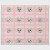 ピンクのフレンチ・ブルドッグの包装紙 ラッピングペーパー (フラット)