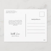 ピンクのフレームを持つ水彩林エレガントの木 シーズンポストカード (裏面)