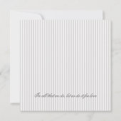 ピンクのフレームグレーストライプ白結婚色 招待状 (裏面)