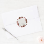 ピンクのフレームブラウンストライプクリスマスホリデーギフトラベル ラウンドシール (封筒)