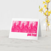 ピンクのフロイト カード (黄色い花)