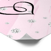 ピンクのフロスティングハイビスカスの結婚式ウェルカム ポスター (角)