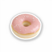 ピンクのフロストドーナツ スプリンクル付き シール (正面)