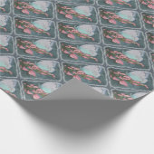 ピンクのフロンの美しい蝶 ラッピングペーパー (角)