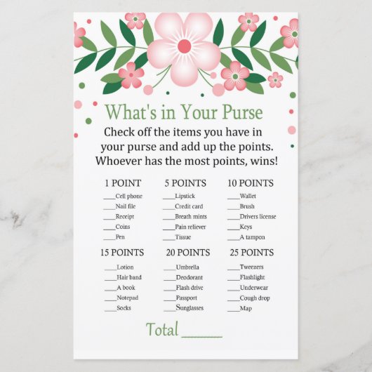 ピンクのフローラあなたの財布のゲームの何が (正面)