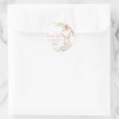 ピンクのフローラいくつかのバニーバースデーパーティー ラウンドシール (バッグ)