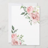 ピンクのフローラいくつかのバニーバースデーパーティー 招待状 (裏面)