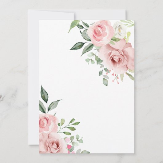 ピンクのフローラいくつかのバニーバースデーパーティー 招待状 (裏面)