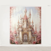 ピンクのフローラおとぎ話 タペストリー (正面)