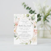 ピンクのフローラお祝いの生活葬儀 ポストカード (スタンド正面)