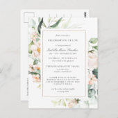 ピンクのフローラお祝いの生活葬式はがき ポストカード (正面/裏面)