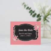 ピンクのフローラかわいらし発表記事の保存 案内ポストカード (スタンド正面)