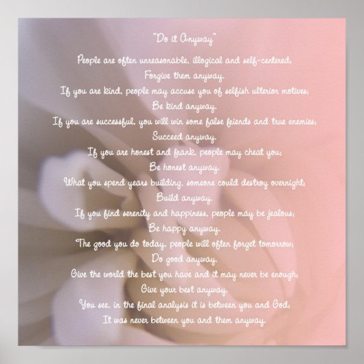 ピンクのフローラがとにかく行う ポスター (正面)