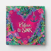 ピンクのフローラがシンクに拒否いかりのインスピレーション フォトプラーク (正面)