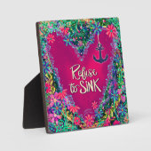 ピンクのフローラがシンクに拒否いかりのインスピレーション フォトプラーク (正面)