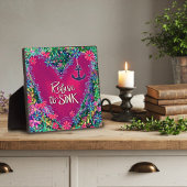 ピンクのフローラがシンクに拒否いかりのインスピレーション フォトプラーク