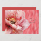 ピンクのフローラがピカピカのピンクに拡大ありがとう サンキューカード (正面/裏面)