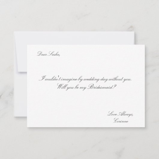 ピンクのフローラが私の花嫁になる 招待状 (裏面)