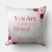 ピンクのフローラが賛美好まし感動的い クッション (正面)