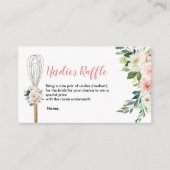 ピンクのフローラが間もなく泡立て遠くにてラッフル エンクロージャーカード (正面)