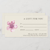 ピンクのフローラさくらんぼブロッサムギフト証明書 (正面/裏面)