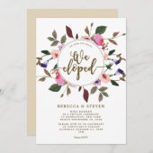 ピンクのフローラで私たちは招待状を作った 招待状 (正面/裏面)