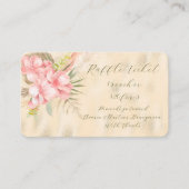 ピンクのフローラとクリーミーな黄色のフォイルラッフル エンクロージャーカード (正面)