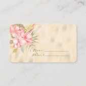 ピンクのフローラとクリーミーな黄色のフォイルラッフル エンクロージャーカード (裏面)