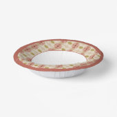 ピンクのフローラとクリーム ペーパーボウル (傾斜あり)