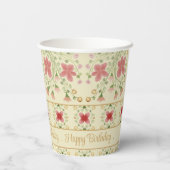 ピンクのフローラとクリーム 紙コップ (裏面)