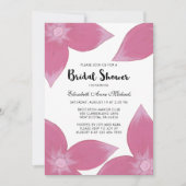 ピンクのフローラとストライプブライダルシャワーの招待 招待状 (正面)