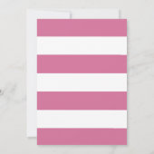 ピンクのフローラとストライプブライダルシャワーの招待 招待状 (裏面)