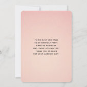 ピンクのフローラとダイヤモンドティアラエレガントデザイン サンキューカード (裏面)