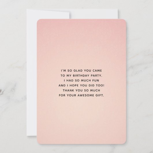 ピンクのフローラとダイヤモンドティアラエレガントデザイン サンキューカード (裏面)