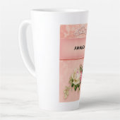 ピンクのフローラとダイヤモンドティアラプリンセスデザイン カフェラテマグ (左アングル)