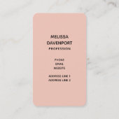 ピンクのフローラとダイヤモンドティアラプリンセスデザイン 名刺 (裏面)