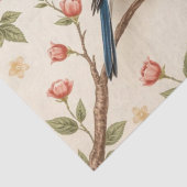 ピンクのフローラとブルーバードのデザインの切り離し 薄葉紙 (詳細)