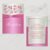 ピンクのフローラと淡い色の緑のエンクロージャカード エンクロージャーカード (正面/裏面)