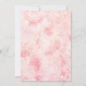 ピンクのフローラと緑のベビーシャワー招待状 招待状 (裏面)