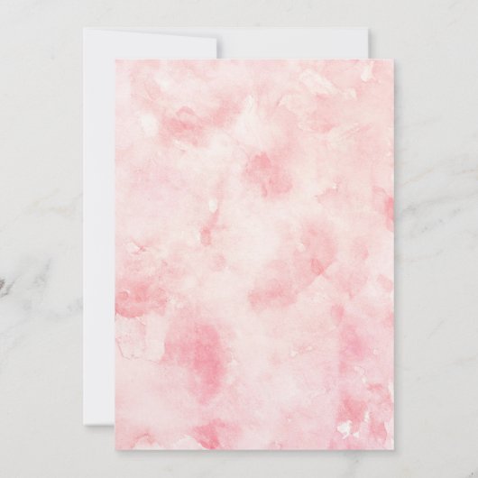 ピンクのフローラと緑のベビーシャワー招待状 招待状 (裏面)